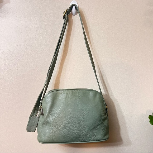 Vintage COACH Green Natural Grain Double Zip Satchel 4914, Used Good Condition - Picture 3 of 13